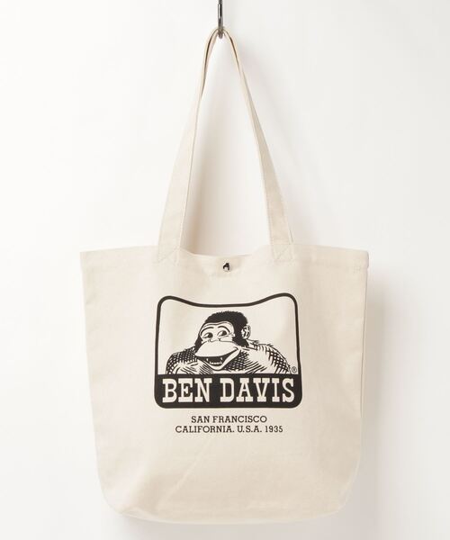 BEN DAVIS（ベンデイビス）の「【BEN DAVIS/ベンデイビス】ブランドロゴ キャンバストートバッグ（トートバッグ・レディース・オフホワイト/ブラック・FREE）」の5枚目の写真