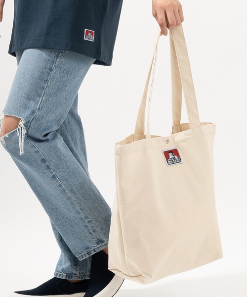 BEN DAVIS（ベンデイビス）の「【BEN DAVIS/ベンデイビス】ブランドロゴ キャンバストートバッグ（トートバッグ・レディース・オフホワイト/ブラック・FREE）」の9枚目の写真