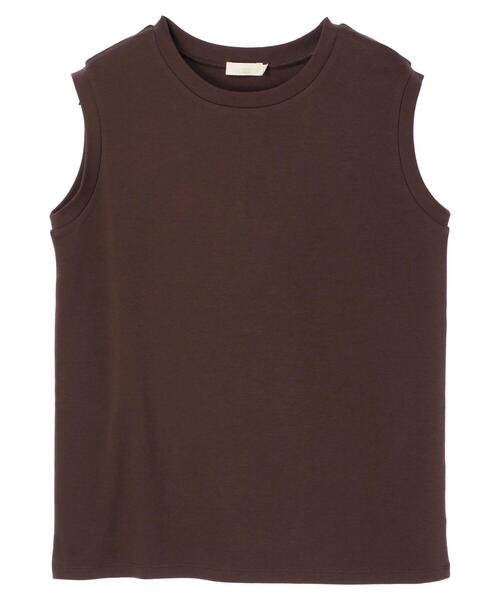 earth music&ecology（アースミュージックアンドエコロジー）の「スムーススリーブレスカットソー ＊（Tシャツ/カットソー・レディース・ブラック/ブラウン/オフホワイト/ピンク/ミント/グレイッシュベージュ・M/L）」の10枚目の写真