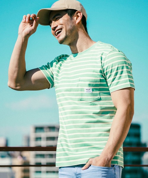 BAYFLOW（ベイフロー）の「HAVE A NICE TEE（Tシャツ/カットソー・メンズ・ホワイト/ベージュ/グリーン/チャコール・SMALL/MEDIUM/LARGE）」の4枚目の写真