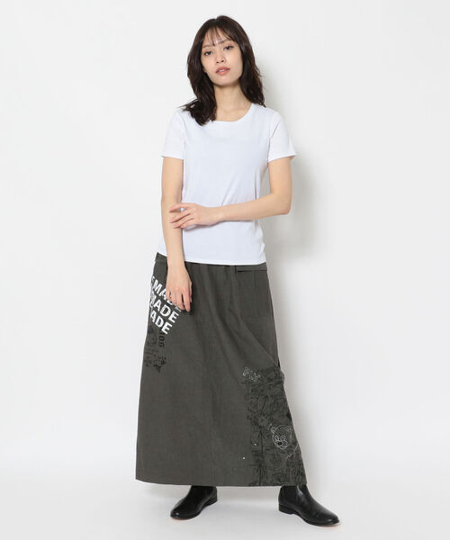 ONE MADE（ワンメイド）の「ONE MADE（ワンメイド）別注カーゴスカート（スカート・レディース・カーキ・FREE）」の4枚目の写真