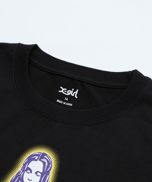 X-girl（エックスガール）の「NEW AGE FACE S/S TEE（Tシャツ/カットソー・レディース・ホワイト/ベージュ/ブラック/レッド・M/S/XL/L）」の8枚目の写真