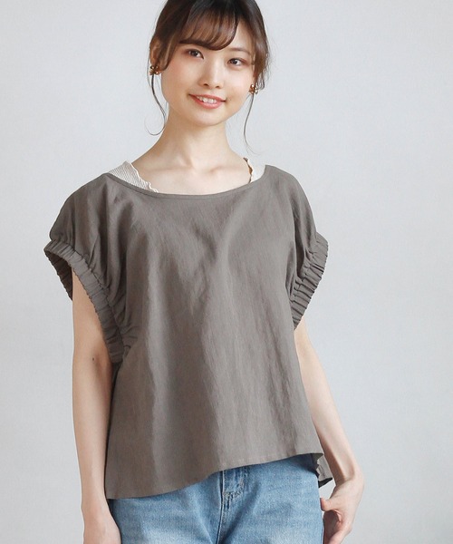 Crisp（クリスプ）の「ホイップスリーブリネンブラウス（シャツ/ブラウス・レディース・グレー/アイボリー/マスタード・FREE）」の21枚目の写真