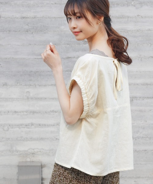 Crisp（クリスプ）の「ホイップスリーブリネンブラウス（シャツ/ブラウス・レディース・グレー/アイボリー/マスタード・FREE）」の16枚目の写真
