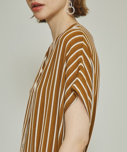 RITO(リト)の「【RITO(リト)】ストライプジャガードワンピース(ワンピース・レディース・ブラウン/ベージュ・36)」の10枚目の写真