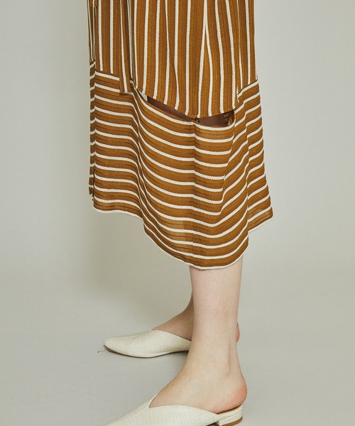 RITO(リト)の「【RITO(リト)】ストライプジャガードワンピース(ワンピース・レディース・ブラウン/ベージュ・36)」の11枚目の写真