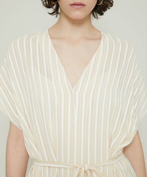 RITO(リト)の「【RITO(リト)】ストライプジャガードワンピース(ワンピース・レディース・ブラウン/ベージュ・36)」の16枚目の写真