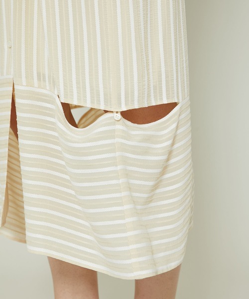 RITO(リト)の「【RITO(リト)】ストライプジャガードワンピース(ワンピース・レディース・ブラウン/ベージュ・36)」の18枚目の写真