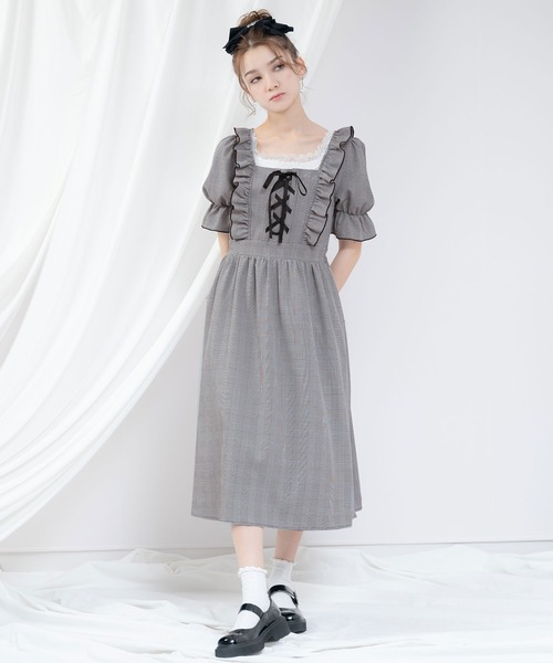 レースアップ肩フリルワンピース ワンピース Dearmyloverose ディアマイラブローズ のファッション通販 Zozotown