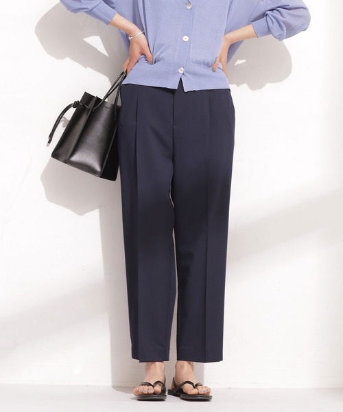 NANO universe(ナノユニバース)の「ストレッチツイル ピンタックイージーパンツ(その他パンツ・レディース・ダークネイビー/グレー系その他4/イエロー/ライトブルー・36/38)」の3枚目の写真