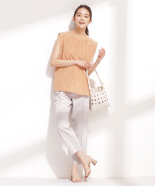 NANO universe(ナノユニバース)の「ストレッチツイル ピンタックイージーパンツ(その他パンツ・レディース・ダークネイビー/グレー系その他4/イエロー/ライトブルー・36/38)」の13枚目の写真