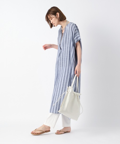 RIVE DROITE（リヴドロワ）の「穿き心地は楽なのに美脚見え　ドライタッチテーパードパンツ（その他パンツ・レディース・オフホワイト/ブラック・38/36）」の22枚目の写真