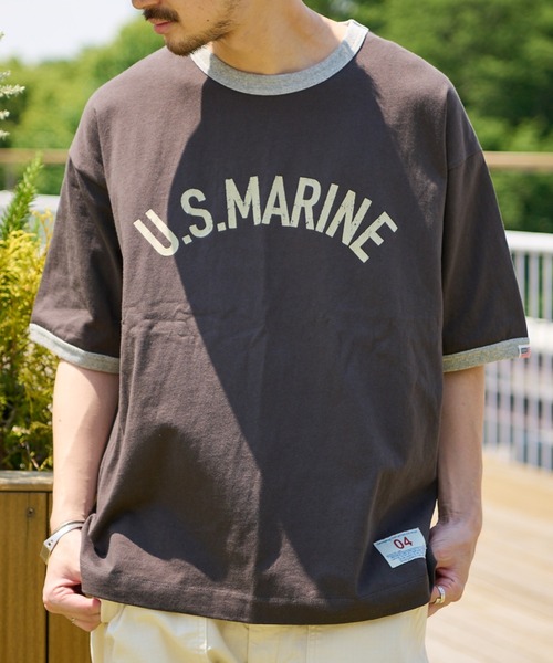 CIAOPANIC TYPY（チャオパニックティピー）の「USAコットンリンガーフロッキープリントTEE（Tシャツ/カットソー・メンズ・ホワイト系その他/イエロー/チャコールグレー・X-LARGE/MEDIUM/LARGE/SMALL）」の3枚目の写真