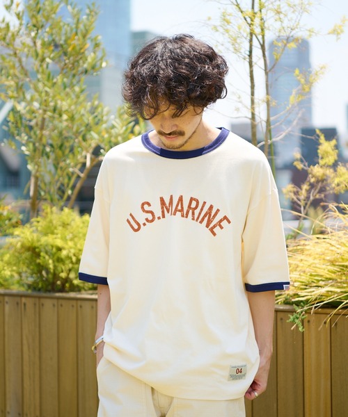 CIAOPANIC TYPY（チャオパニックティピー）の「USAコットンリンガーフロッキープリントTEE（Tシャツ/カットソー・メンズ・ホワイト系その他/イエロー/チャコールグレー・X-LARGE/MEDIUM/LARGE/SMALL）」の7枚目の写真