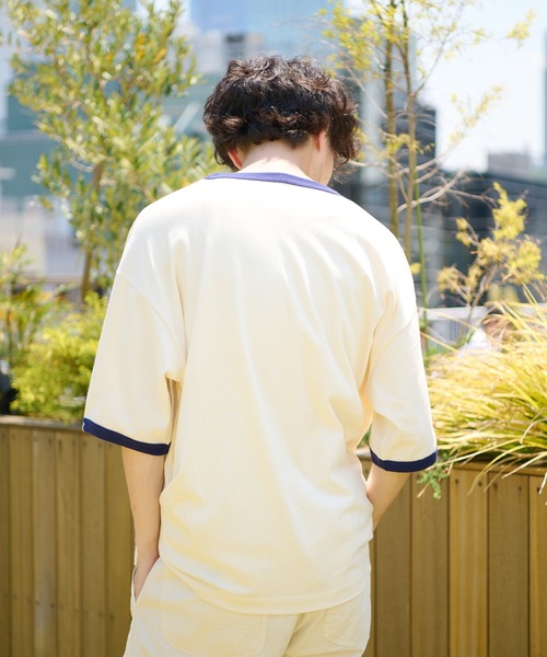 CIAOPANIC TYPY（チャオパニックティピー）の「USAコットンリンガーフロッキープリントTEE（Tシャツ/カットソー・メンズ・ホワイト系その他/イエロー/チャコールグレー・X-LARGE/MEDIUM/LARGE/SMALL）」の4枚目の写真