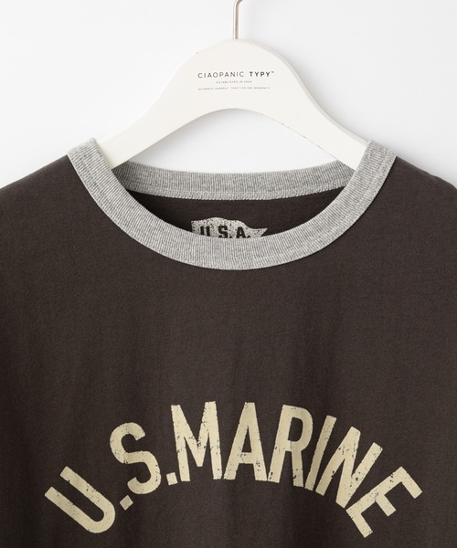 CIAOPANIC TYPY（チャオパニックティピー）の「USAコットンリンガーフロッキープリントTEE（Tシャツ/カットソー・メンズ・ホワイト系その他/イエロー/チャコールグレー・X-LARGE/MEDIUM/LARGE/SMALL）」の5枚目の写真