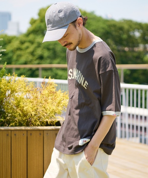 CIAOPANIC TYPY（チャオパニックティピー）の「USAコットンリンガーフロッキープリントTEE（Tシャツ/カットソー・メンズ・ホワイト系その他/イエロー/チャコールグレー・X-LARGE/MEDIUM/LARGE/SMALL）」の19枚目の写真