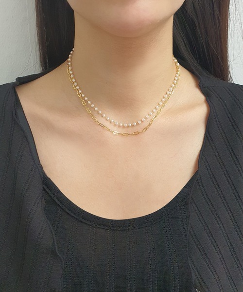 CEMONEMO（セモネモ）の「コイン パール3連ネックレス / ネックレス 2セット（ネックレス・レディース・ゴールド/シルバー・FREE）」の3枚目の写真