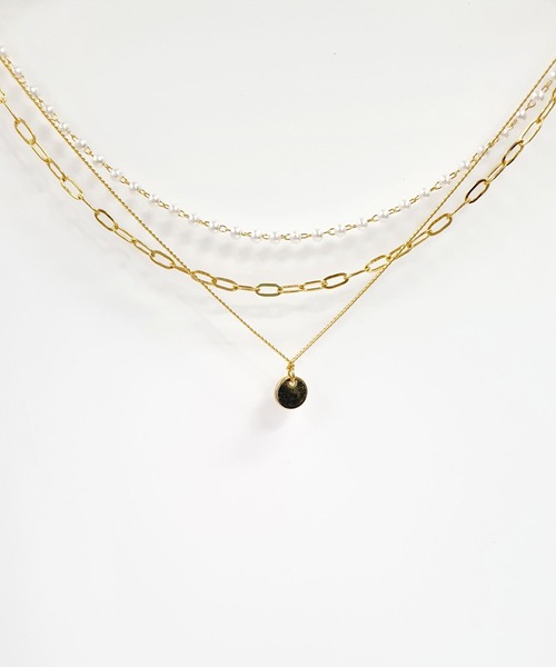 CEMONEMO（セモネモ）の「コイン パール3連ネックレス / ネックレス 2セット（ネックレス・レディース・ゴールド/シルバー・FREE）」の8枚目の写真