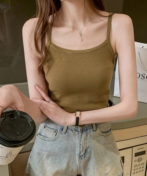 MANGROVE(マングローブ)の「リブカラーキャミソール(キャミソール・レディース・ホワイト/ブラック/レッド/カーキ/イエロー/ブルー/グリーン・FREE)」の11枚目の写真