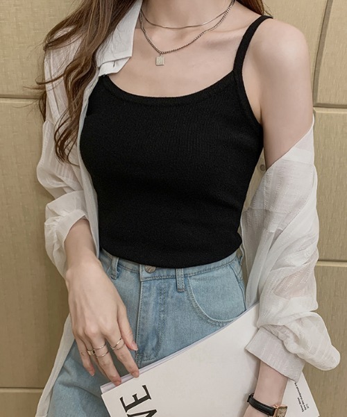 MANGROVE(マングローブ)の「リブカラーキャミソール(キャミソール・レディース・ホワイト/ブラック/レッド/カーキ/イエロー/ブルー/グリーン・FREE)」の18枚目の写真