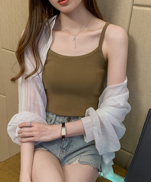 MANGROVE(マングローブ)の「リブカラーキャミソール(キャミソール・レディース・ホワイト/ブラック/レッド/カーキ/イエロー/ブルー/グリーン・FREE)」の22枚目の写真