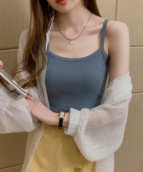 MANGROVE(マングローブ)の「リブカラーキャミソール(キャミソール・レディース・ホワイト/ブラック/レッド/カーキ/イエロー/ブルー/グリーン・FREE)」の12枚目の写真