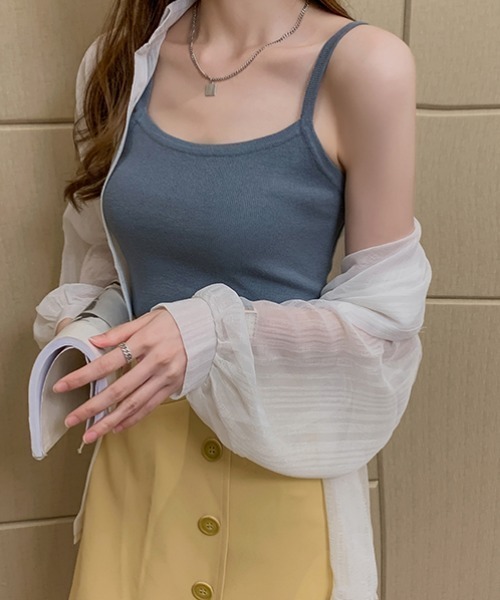 MANGROVE(マングローブ)の「リブカラーキャミソール(キャミソール・レディース・ホワイト/ブラック/レッド/カーキ/イエロー/ブルー/グリーン・FREE)」の9枚目の写真