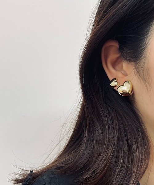 LA VORAGINE（ラ ヴォラジネ）の「ポスト：925シルバー ハート型ピアス（ピアス（両耳用）・レディース・シルバー/ゴールド・S/M/L）」の9枚目の写真