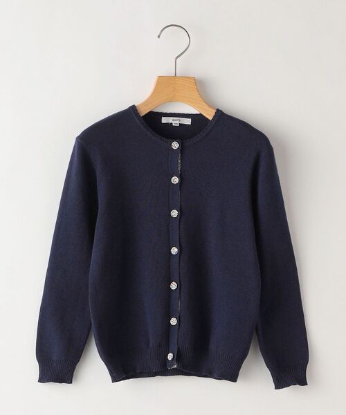 SHIPS(シップス)の「SHIPS KIDS:無地×リバティ カーディガン(ネイビー)(100~130cm)(カーディガン/ボレロ・キッズ・ネイビー・100/110/120/130)」の3枚目の写真