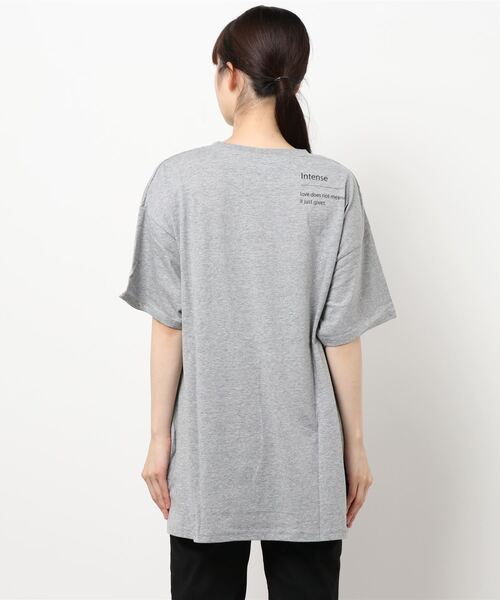 MATCH&more(マッチアンドモア)の「メッセージプリントオーバーサイズ半袖Tシャツ(Tシャツ/カットソー・レディース・ホワイト/ブラック/ベージュ/グレー/カーキ・FREE)」の6枚目の写真