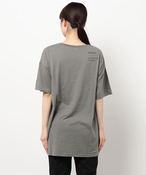 MATCH&more(マッチアンドモア)の「メッセージプリントオーバーサイズ半袖Tシャツ(Tシャツ/カットソー・レディース・ホワイト/ブラック/ベージュ/グレー/カーキ・FREE)」の11枚目の写真