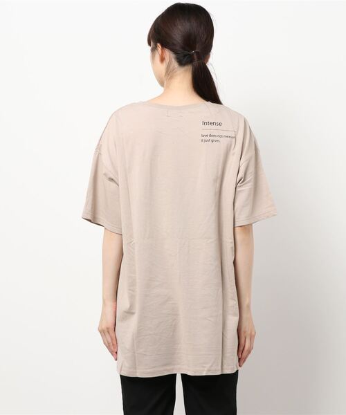 MATCH&more(マッチアンドモア)の「メッセージプリントオーバーサイズ半袖Tシャツ(Tシャツ/カットソー・レディース・ホワイト/ブラック/ベージュ/グレー/カーキ・FREE)」の10枚目の写真