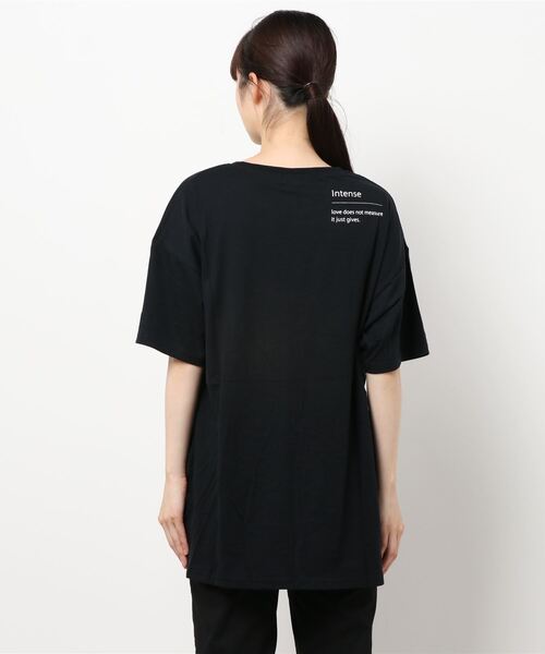 MATCH&more(マッチアンドモア)の「メッセージプリントオーバーサイズ半袖Tシャツ(Tシャツ/カットソー・レディース・ホワイト/ブラック/ベージュ/グレー/カーキ・FREE)」の9枚目の写真