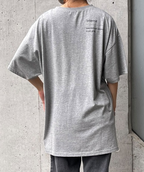 MATCH&more(マッチアンドモア)の「メッセージプリントオーバーサイズ半袖Tシャツ(Tシャツ/カットソー・レディース・ホワイト/ブラック/ベージュ/グレー/カーキ・FREE)」の3枚目の写真