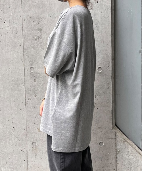 MATCH&more(マッチアンドモア)の「メッセージプリントオーバーサイズ半袖Tシャツ(Tシャツ/カットソー・レディース・ホワイト/ブラック/ベージュ/グレー/カーキ・FREE)」の14枚目の写真