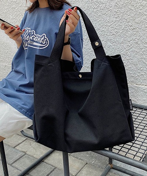 SMILE ORCHID(スマイルオーキッド)の「超大型キャンパスバッグ(トートバッグ・レディース・ホワイト/ブラック/イエロー/ベージュ・FREE)」の3枚目の写真