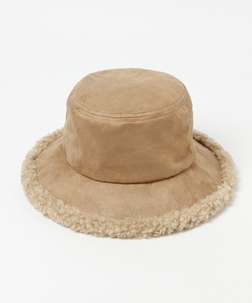 mysty woman（ミスティウーマン）の「ボアスエードバケットハット 219804（ハット・レディース・ブラック/ベージュ・FREE）」の3枚目の写真