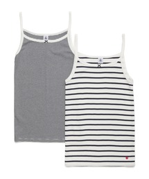 PETIT BATEAU | (レディース) マリニエール＆ミラレキャミソール２枚組(キャミソール)