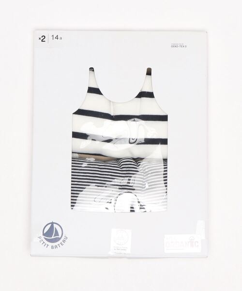 PETIT BATEAU（プチバトー）の「(レディース) マリニエール＆ミラレキャミソール２枚組（キャミソール・レディース・その他・MEDIUM/LARGE/SMALL）」の2枚目の写真