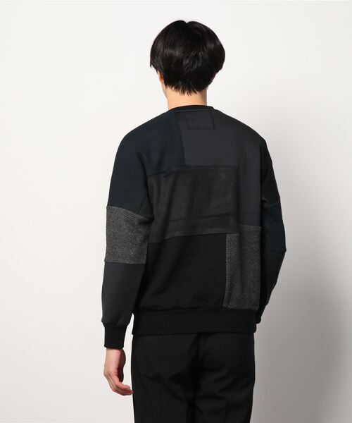 OURET（オーレット）の「ファンシーパッチワークニット 切替ドルマンプルオーバー（ニット/セーター・メンズ・ブラック/グレー・1/2/3）」の10枚目の写真