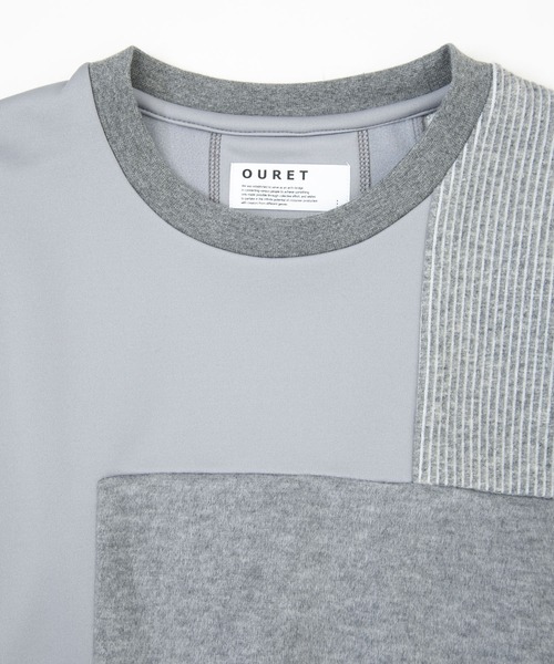 OURET（オーレット）の「ファンシーパッチワークニット 切替ドルマンプルオーバー（ニット/セーター・メンズ・ブラック/グレー・1/2/3）」の5枚目の写真