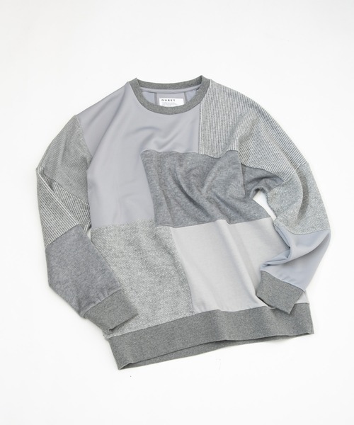 OURET（オーレット）の「ファンシーパッチワークニット 切替ドルマンプルオーバー（ニット/セーター・メンズ・ブラック/グレー・1/2/3）」の11枚目の写真