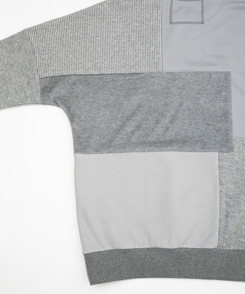 OURET（オーレット）の「ファンシーパッチワークニット 切替ドルマンプルオーバー（ニット/セーター・メンズ・ブラック/グレー・1/2/3）」の15枚目の写真