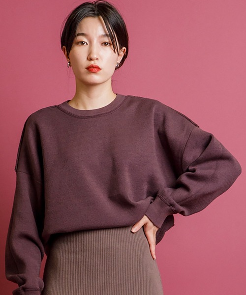 CIENA(シエナ)の「ユニセックス対応 オーバーサイズリバーシブルスウェットニット(ニット/セーター・レディース・ホワイト×グレー/ブラウン系その他/グリーン系その他・M/L)」の16枚目の写真