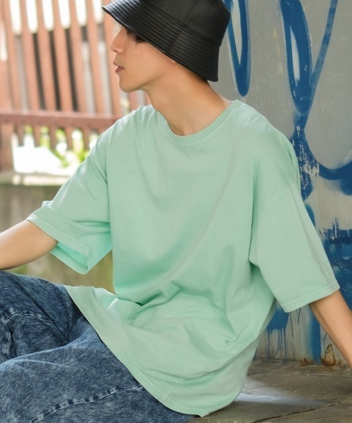 SIDEWAY STANCE（サイドウェイスタンス）の「【SIDEWAY STANCE】ヴィンテージ ピグメント加工 半袖Tシャツ（Tシャツ/カットソー・メンズ・ホワイト/ブラック/ネイビー/カーキ/ピンク/オレンジ/ブルー/ミント・MEDIUM/LARGE/X-LARGE）」の4枚目の写真