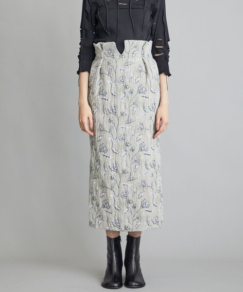 EBONY（エボニー）の「【EBONY(エボニー)】フラワージャカードロングスカート E21AW/S-01/02（スカート・レディース・ブラック/ベージュ・1/2）」の15枚目の写真