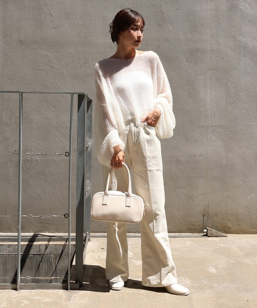 one after another NICE CLAUP(ワンアフターアナザーナイスクラップ)の「バックスタイルで差をつける美シルエットパンツ。バックレースアップフレアパンツ(その他パンツ・レディース・ネイビー/ブルー/ホワイト系その他/ピンク系その他・SMALL/MEDIUM)」の19枚目の写真