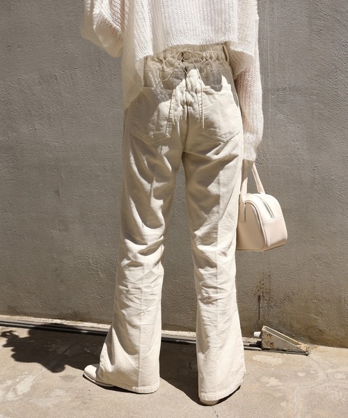 one after another NICE CLAUP(ワンアフターアナザーナイスクラップ)の「バックスタイルで差をつける美シルエットパンツ。バックレースアップフレアパンツ(その他パンツ・レディース・ネイビー/ブルー/ホワイト系その他/ピンク系その他・SMALL/MEDIUM)」の14枚目の写真