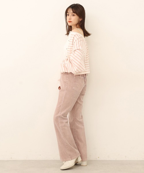 one after another NICE CLAUP(ワンアフターアナザーナイスクラップ)の「バックスタイルで差をつける美シルエットパンツ。バックレースアップフレアパンツ(その他パンツ・レディース・ネイビー/ブルー/ホワイト系その他/ピンク系その他・SMALL/MEDIUM)」の9枚目の写真